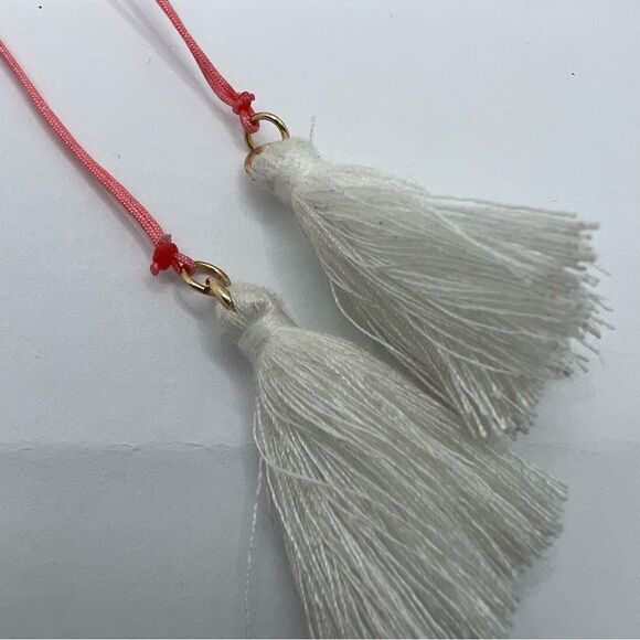 🍭6/$30 Turquoise beaded and small gold link fringe tassel adjustable bracelet - Picture 3 of 4